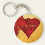 Red Heart Teacher Keychains