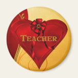 Red Heart Teacher Magnet