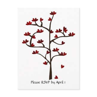 Red Heart Tree RSVP postcard