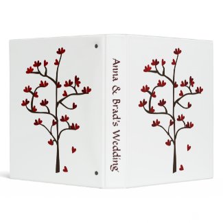 Red Heart Tree Wedding Planner Binder binder
