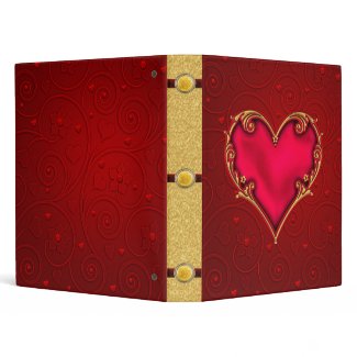 Red Heart Valentine Notebook cover binder