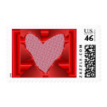 red heart valentine stamps
