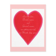 Red heart, wedding, Save the date postcards postcard