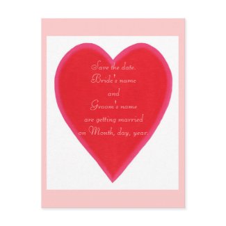 Red heart, wedding, Save the date postcards postcard
