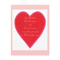 Red heart, wedding, Save the date postcards