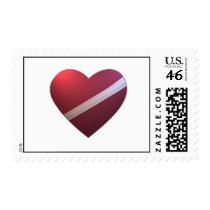 Red Heart White stripe Wedding Postage