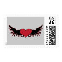 Red Heart & Wings Postage Stamp by kenipela Red Heart & Wings Postage Stamp