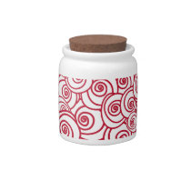Red heart with abstract roses candy jars