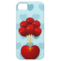 Red heart with balloons iPhone 5 covers
