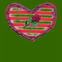 Red Heart with Rose t-shirts