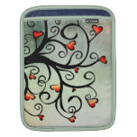Red Hearts and Black Swirls - Sleeve Sleeve For iPads