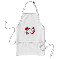 Red hearts and flowers - Apron aprons
