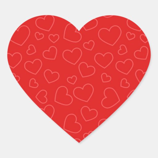 Red Hearts Background Heart Stickers | Zazzle