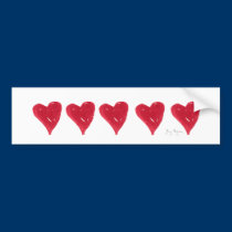 Red Hearts Bumper Sticker bumper stickers