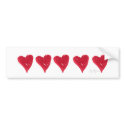 Red Hearts Bumper Sticker bumper stickers by ginyhogan Red Hearts Bumper Sticker bumper stickers