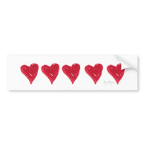 Red Hearts Bumper Sticker bumper stickers by ginyhogan Red Hearts Bumper Sticker bumper stickers