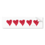 Red Hearts Bumper Sticker