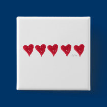 Red Hearts Button buttons