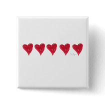 Red Hearts Button by ginyhogan Red Hearts Button