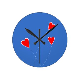 Red Hearts Clock