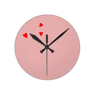 Red Hearts Clock