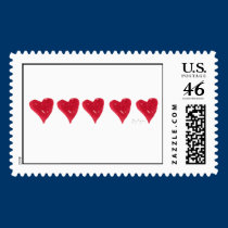 Red Hearts Custom Postage postage