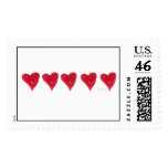 Red Hearts Custom Postage
