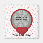 Red Hearts Customizable Photo Magnet