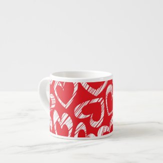 Red hearts Espresso Mug