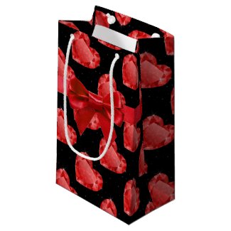 Red Hearts Gift Bag Small Gift Bag