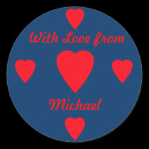 Red Hearts Gift Sticker stickers
