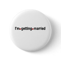 Red Hearts I'm Getting Married buttons
