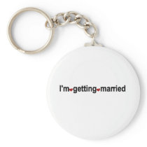 Red Hearts I'm Getting Married Keychains