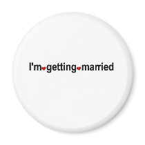 Red Hearts I'm Getting Married Refrigerator Magnets