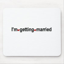 Red Hearts I'm Getting Married Mouse Pad