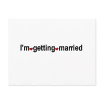 Red Hearts I'm Getting Married Postcard