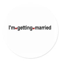 Red Hearts I'm Getting Married stickers