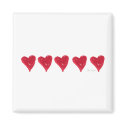 Red Hearts Magnet by ginyhogan Red Hearts Magnet