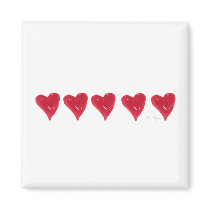 Red Hearts Magnet by ginyhogan Red Hearts Magnet