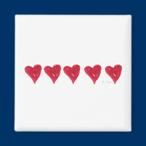 Red Hearts Magnet