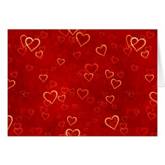 red hearts pattern greeting cards