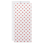 Red Hearts Pattern on a White Background. Custom Rack Card