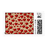 Red Hearts Pattern stamps