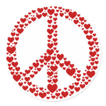 Red Hearts Peace Sign Sticker by teeboutique Red Hearts Peace Sign Sticker