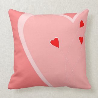 Red Hearts Pillow