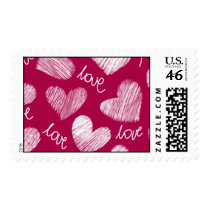Red hearts Postage