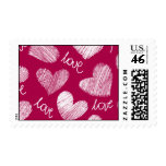 Red hearts Postage postage