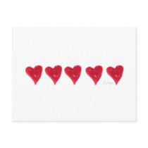 Red Hearts Postcard by ginyhogan Red Hearts Postcard