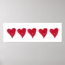 Red Hearts Posters & Prints