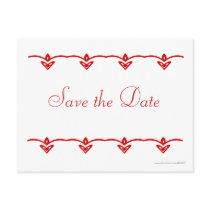 Red Hearts Save the Date Postcards